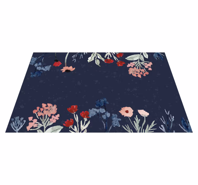 Alfombra vinílica vintage con flores - TenVinilo