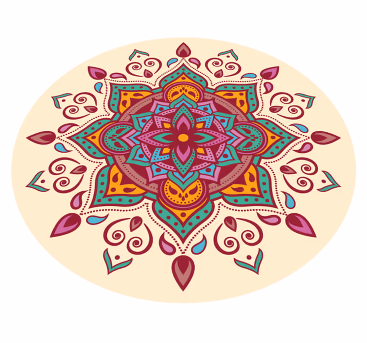 Alfombra vinílica mandala Mandala rosado - TenVinilo
