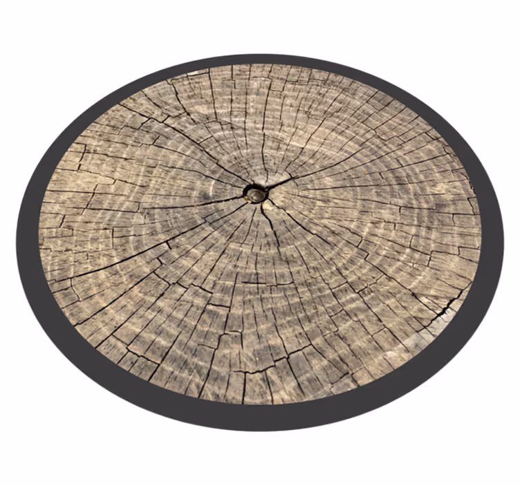 Alfombra vinílica imitación madera sección de tronco - TenVinilo