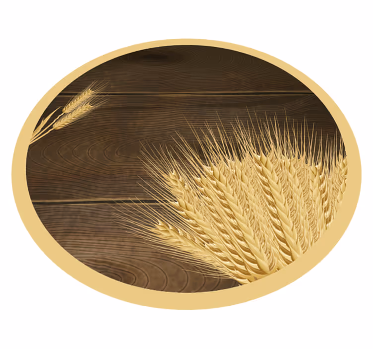 Alfombra vinílica naturaleza ramitas de trigo dorado - TenVinilo