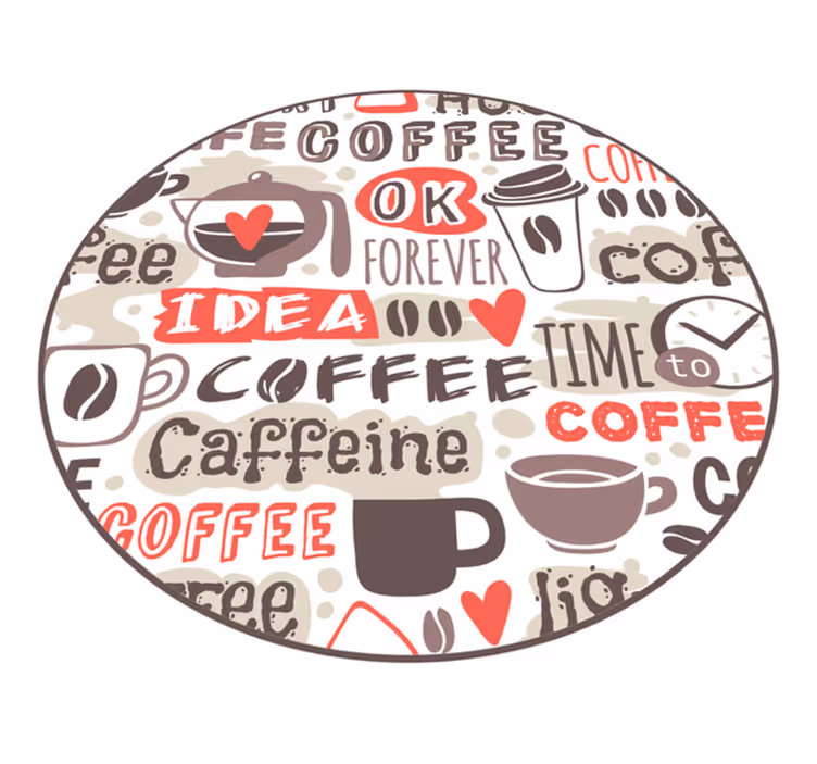 Alfombra vinílica cocina textos de café - TenVinilo