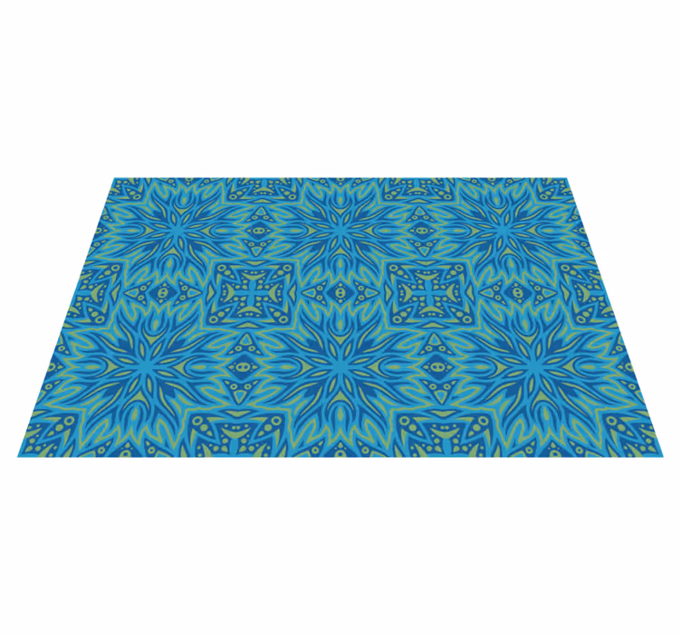 Aflombra vinílica azul simetría inspirada en azul - TenVinilo