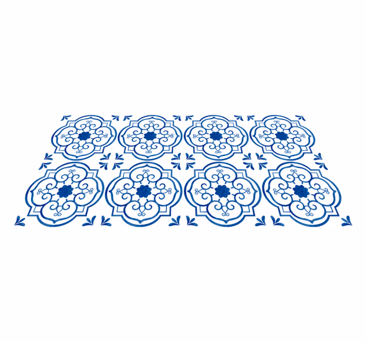 Alfombras de vinilo de azulejos Azulejos de baño azul - TenVinilo
