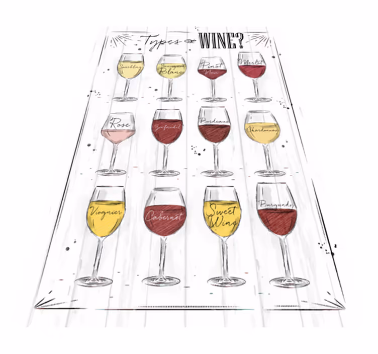 Alfombra vinílica Tipo de vinos tintos - TenVinilo