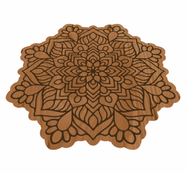 Alfombra vinílica textura madera Madera efecto mandala - TenVinilo
