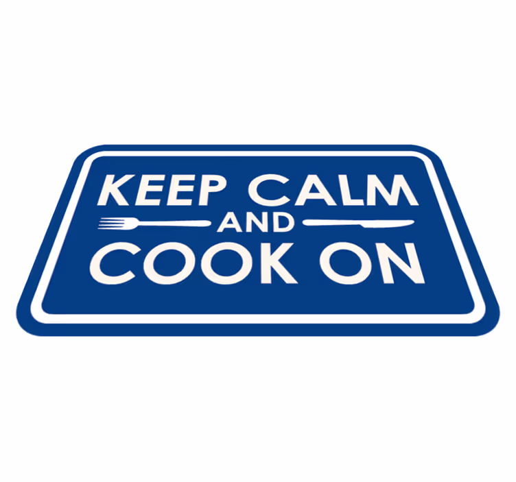 Alfombra vinílica frase calma cocinando - TenVinilo