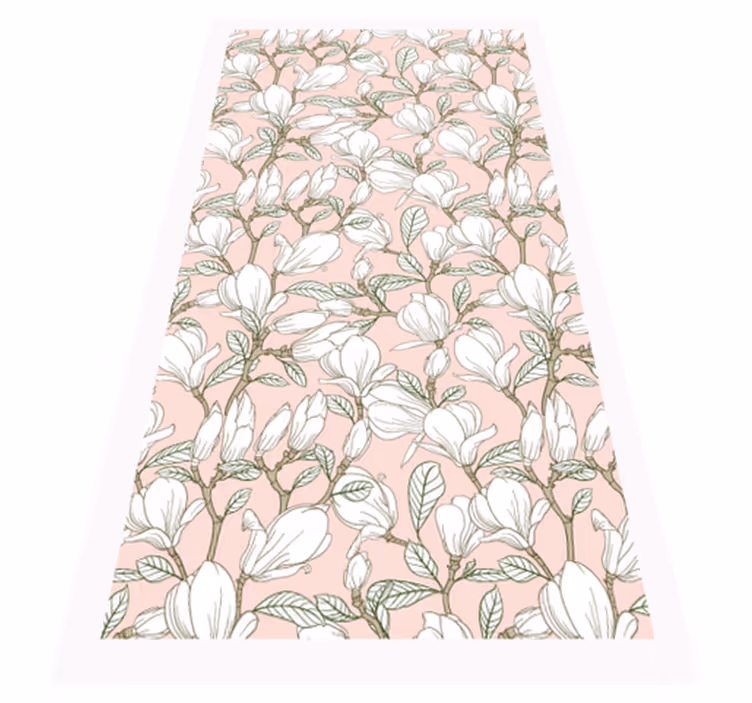 Alfombra vinilo para cocina llena de flores - TenVinilo
