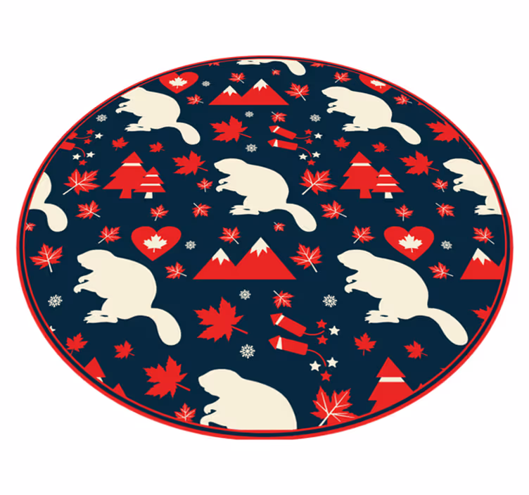 Alfombra vinílica navidad patrón polar festivo - TenVinilo