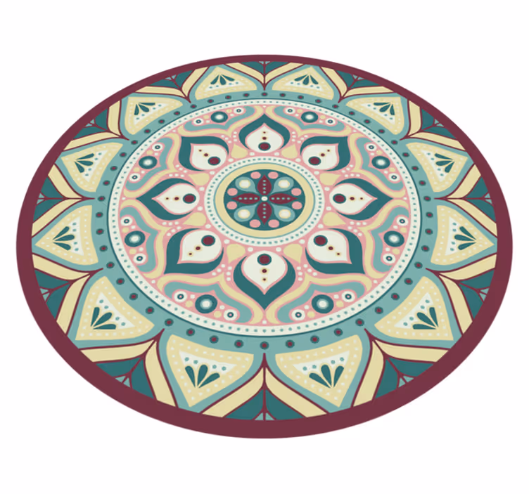 Alfombra vinílica redonde con mandala - TenVinilo