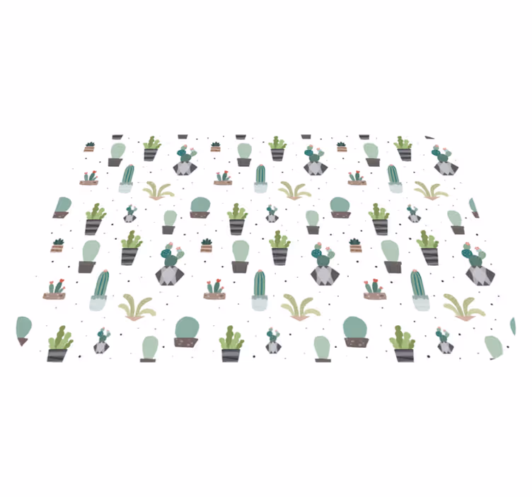 Alfombra vinílica recibidor patrón cactus - TenVinilo