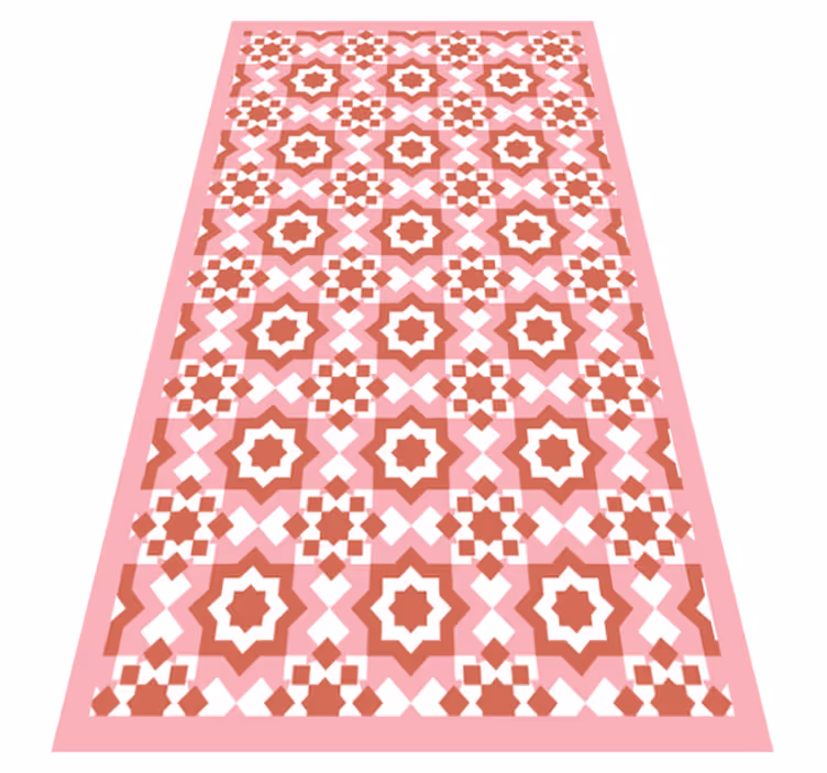 Alfombra para exterior hidráulica vinílica color rojo - TenVinilo