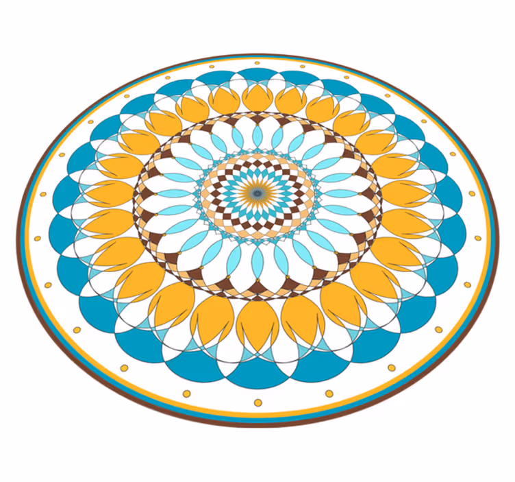 Alfombra vinílica mandala círculos concéntricos mandala - TenVinilo