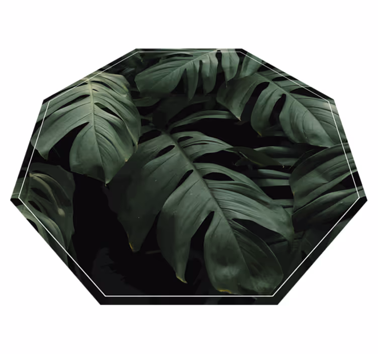 Alfombra vinilo verde Hojas de monstera - TenVinilo