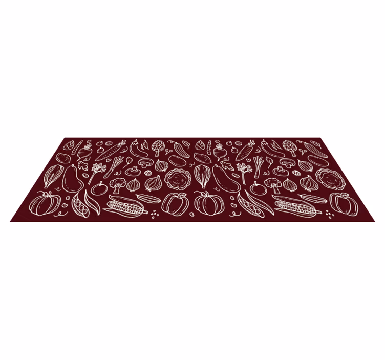 Alfombra vinílica roja con frase Comida - TenVinilo