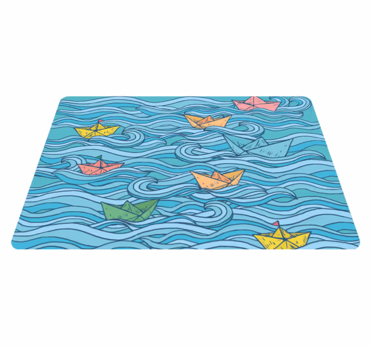 Alfombra de vinilo infantil Barquitos de papel - TenVinilo