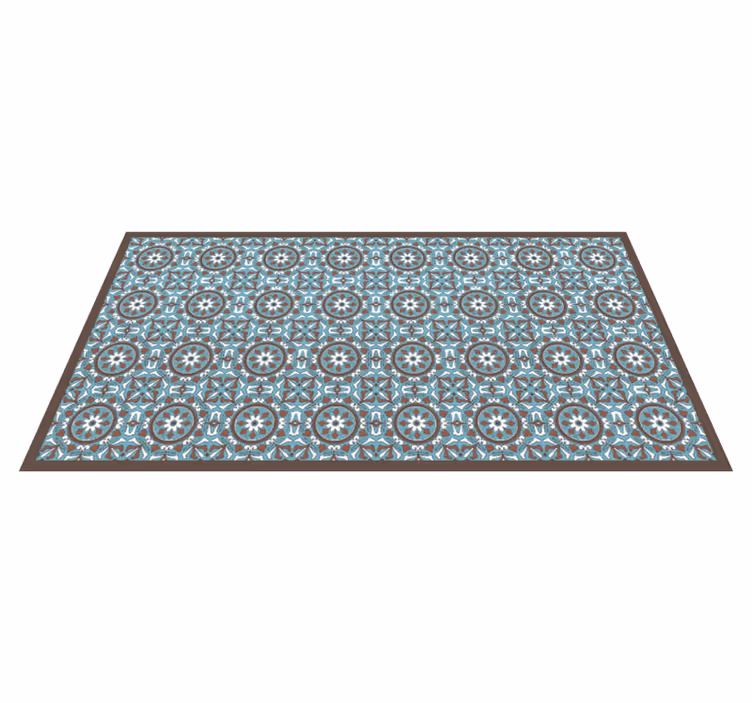 Alfombra vinilo cocina azulejos turquesa árabe - TenVinilo