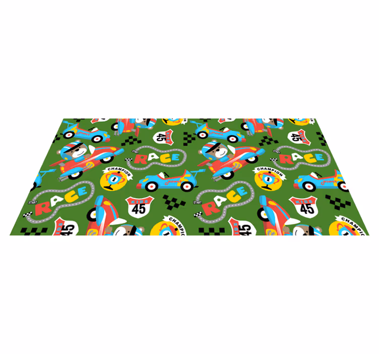 Alfombra vinílica infantil circuito de carreras lúdico - TenVinilo