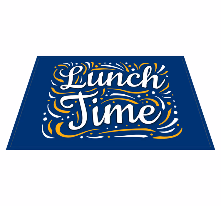 Alfombra vinílica frase remolinos de la hora del almuerzo - TenVinilo