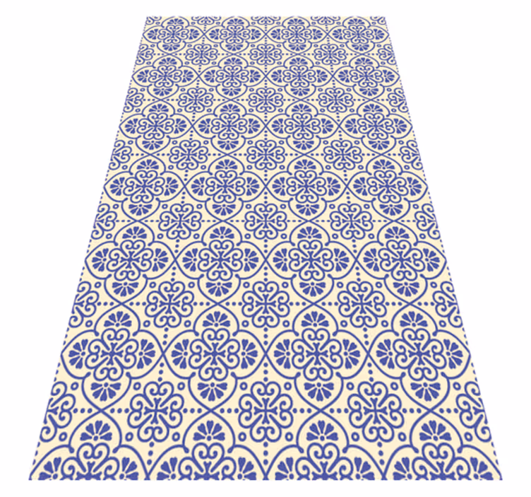 Alfombra vinílica hidráulica patrón mediterráneo adornado - TenVinilo