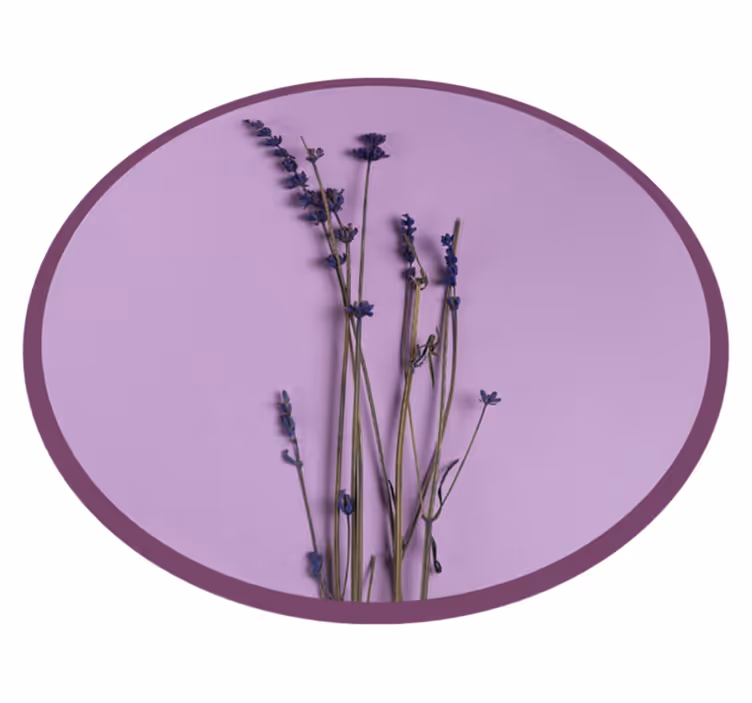Alfombra vinílica flores silueta de lavanda - TenVinilo