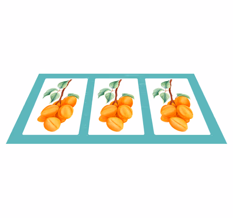 Alfombra vinílica flores ilustración frutal - TenVinilo