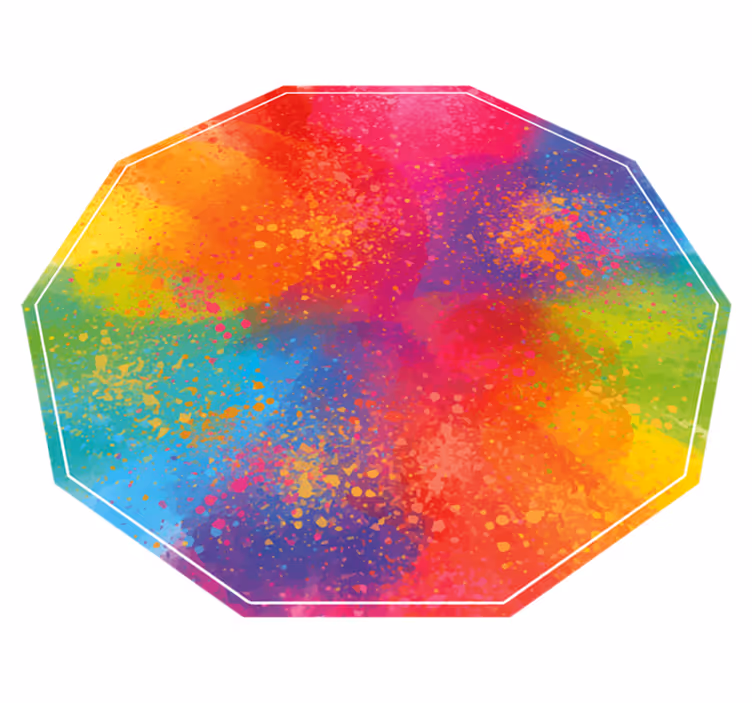 Alfombra vinílica imitación mármol hexágono colorido - TenVinilo
