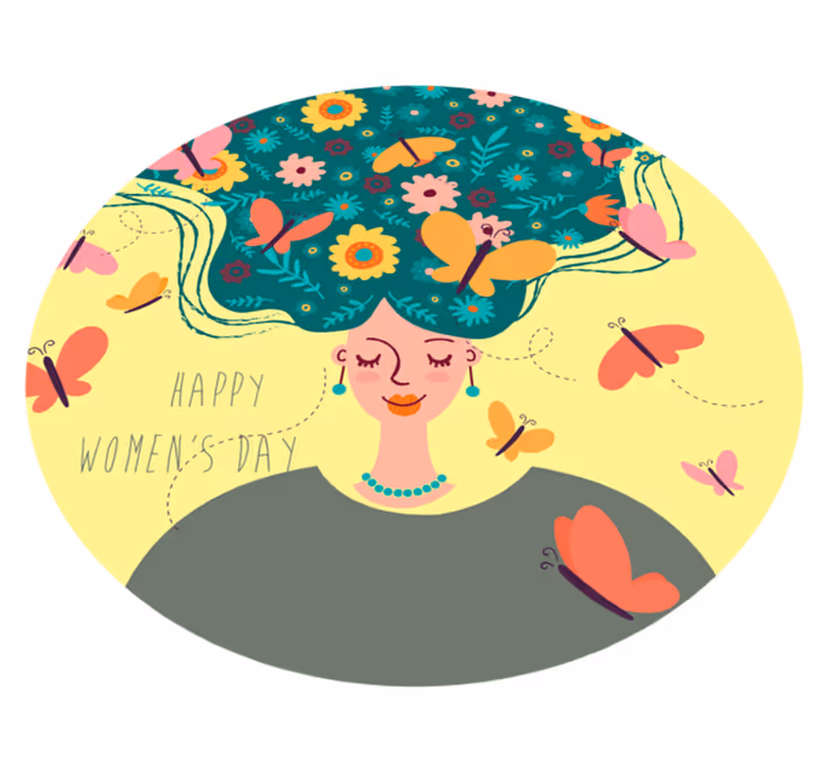 Alfombra vinílica día de la mujer con mariposas - TenVinilo