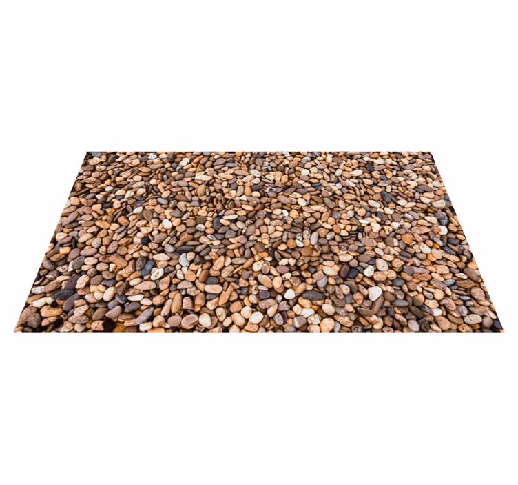 Alfombra vinílica textura piedra Piso de guijarros de mar - TenVinilo