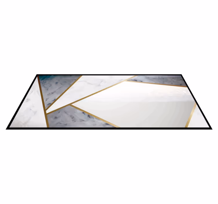 Alfombra vinílica imitación detalles geométricos en mármol - TenVinilo