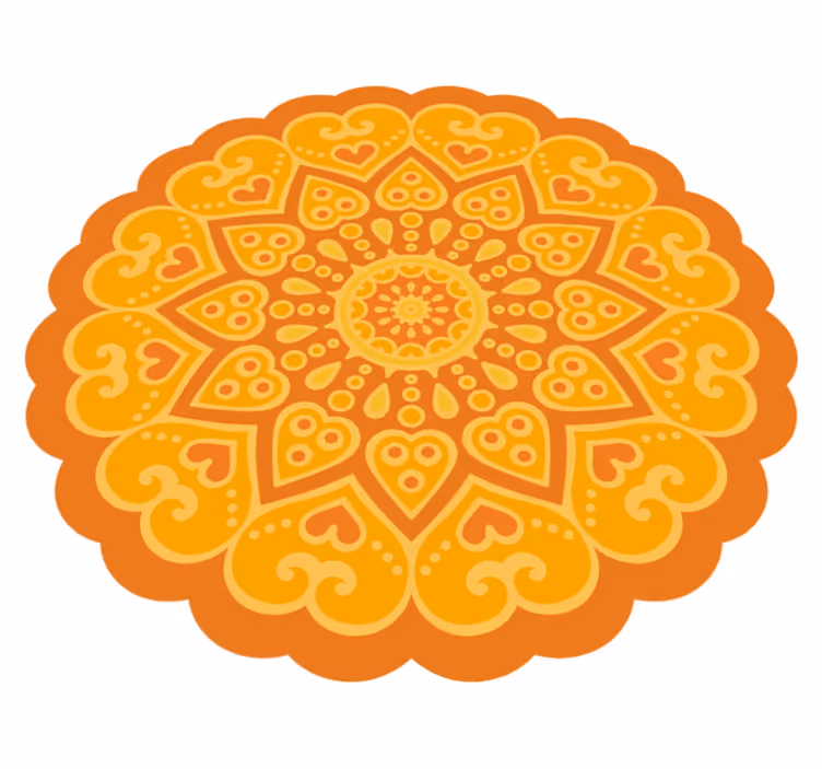 Alfombra vinílica mandala Mandala naranja - TenVinilo