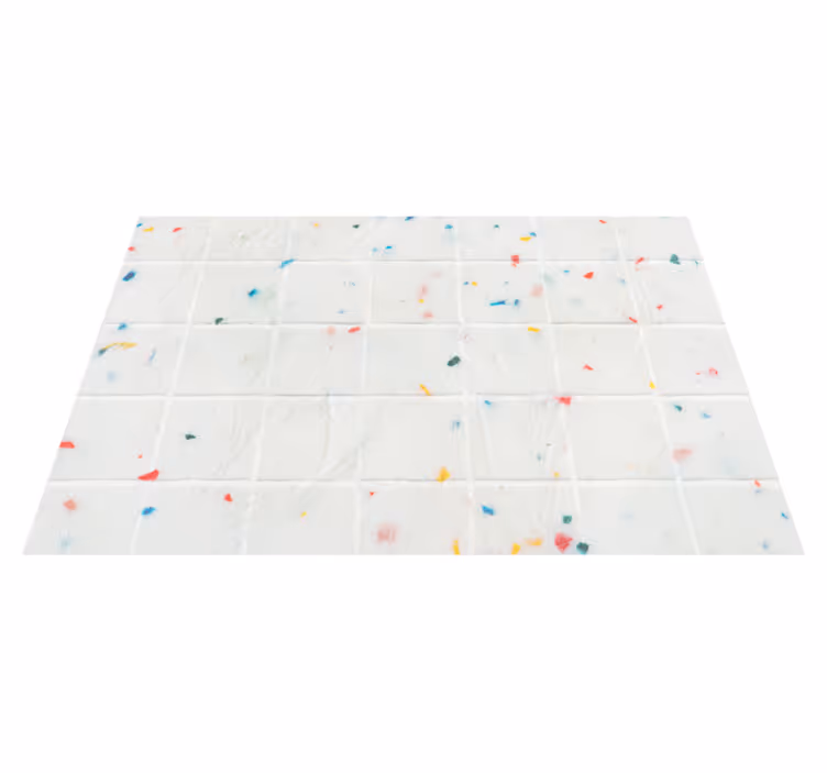 Alfombra vinílica hidráulica patrón de azulejos de terrazo - TenVinilo