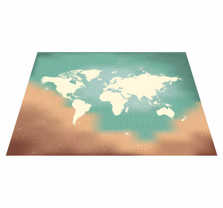 Alfombra vinílica mapamundi ilustración del mapa mundial - TenVinilo