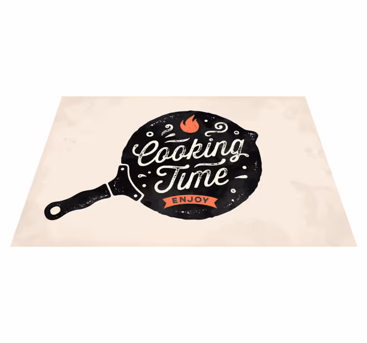 Alfombra vinílica cocina tiempo de cocción disfrutar - TenVinilo