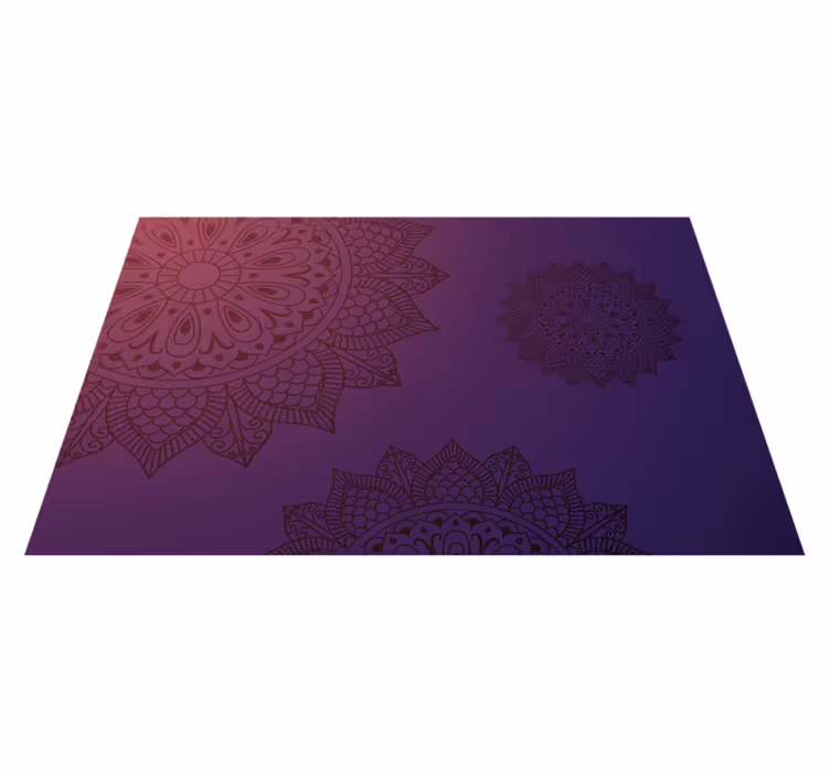 Alfombra vinílica mandala Azul brillante y claro - TenVinilo