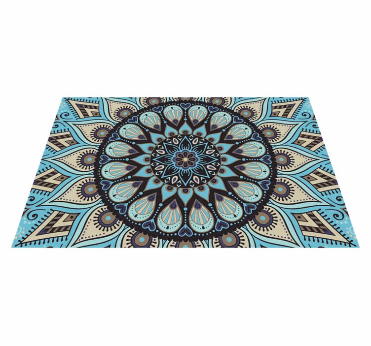 Alfombra vinílica mandala motivo circular ornamentado - TenVinilo