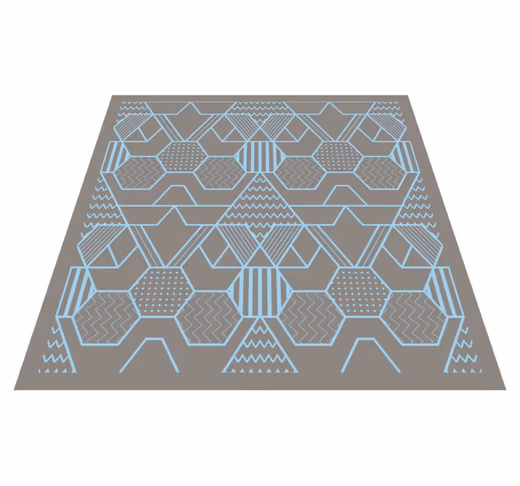Alfombra vinílica geométrica formas abstractas geométricas - TenVinilo