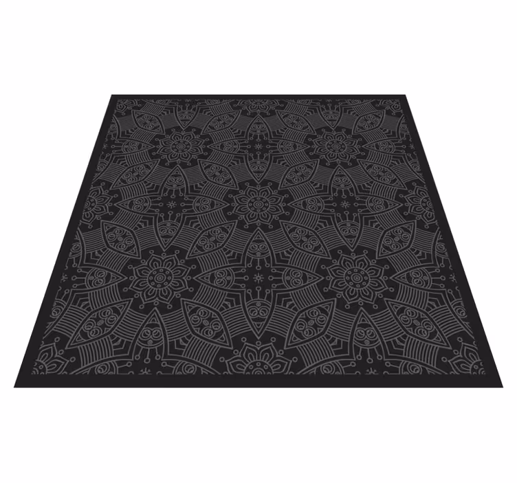 Alfombra vinilo mosaico Azulejos grises ornamentales - TenVinilo