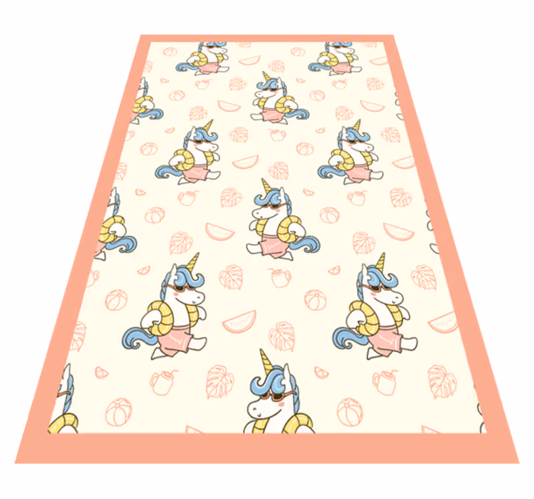 Alfombra vinílica infantil estampado de unicornio - TenVinilo