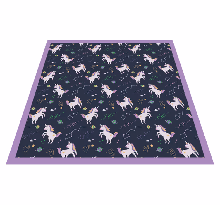 Alfombra vinílica infantil fantasía de unicornios - TenVinilo