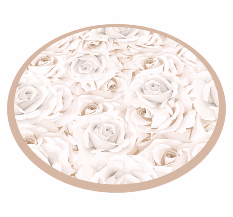 Alfombra vinílica dormitorio elegantes rosas blancas - TenVinilo