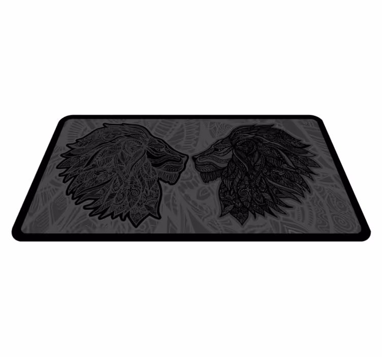 Alfombra vinílica animales batalla leones - TenVinilo