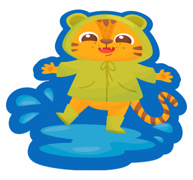 Alfombra vinílica infantil personaje de tigre cartoon - TenVinilo