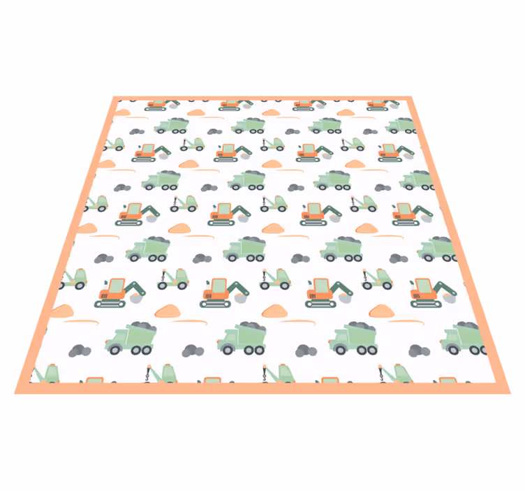 Alfombra vinílica infantil tiempo de juego de construcción - TenVinilo