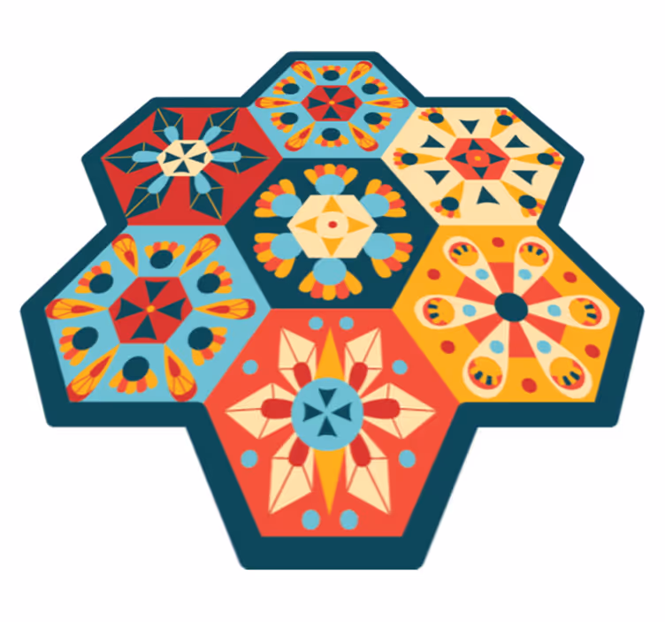 Alfombras de vinilo de azulejos Azulejos hexagonales de colores - TenVinilo