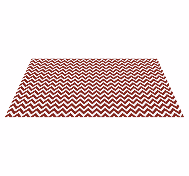 Alfombra vinílica rayas zigzag rojas y blancas - TenVinilo