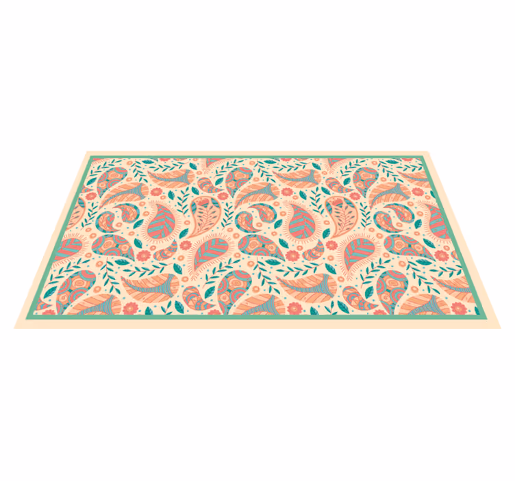 Alfombra de vinilo étnica Rectangular persa verde - TenVinilo