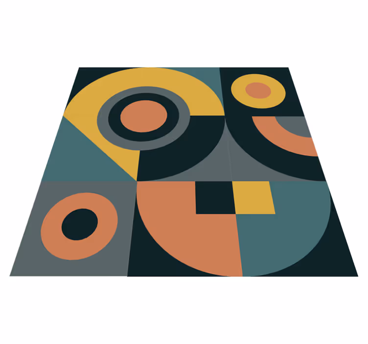 Alfombras vinílicas modernas Círculos de arte contemporáneo - TenVinilo