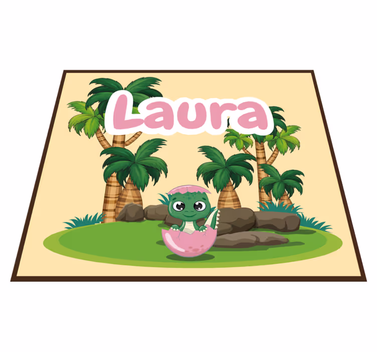 Alfombra vinílica personalizable escena de dinosaurios - TenVinilo