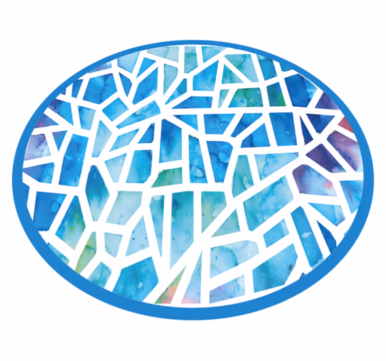 Aflombra vinilica azul mosaico de acuarela - TenVinilo