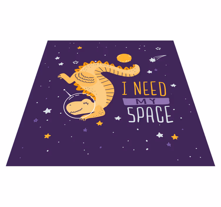 Alfombra vinílica con dinosaurio espacial - TenVinilo